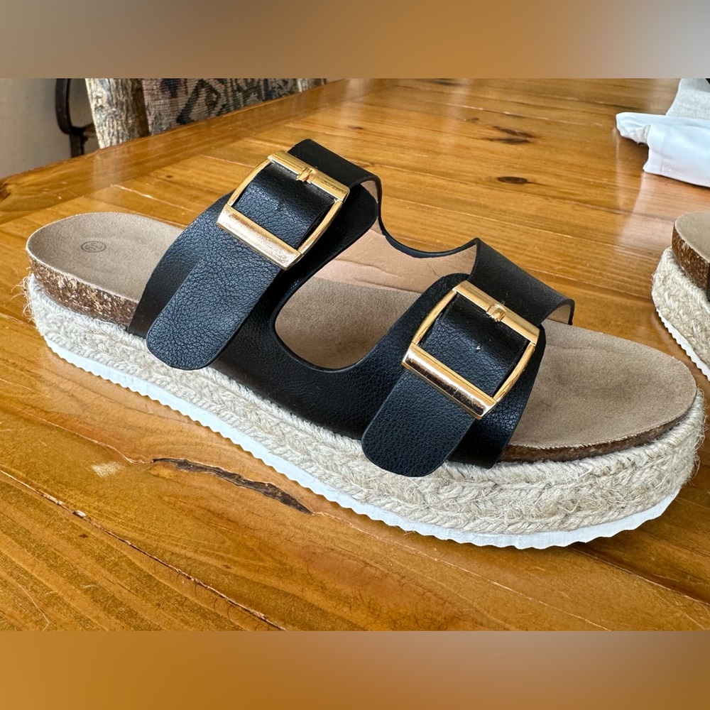 Sheen Platform Espadrille Slides